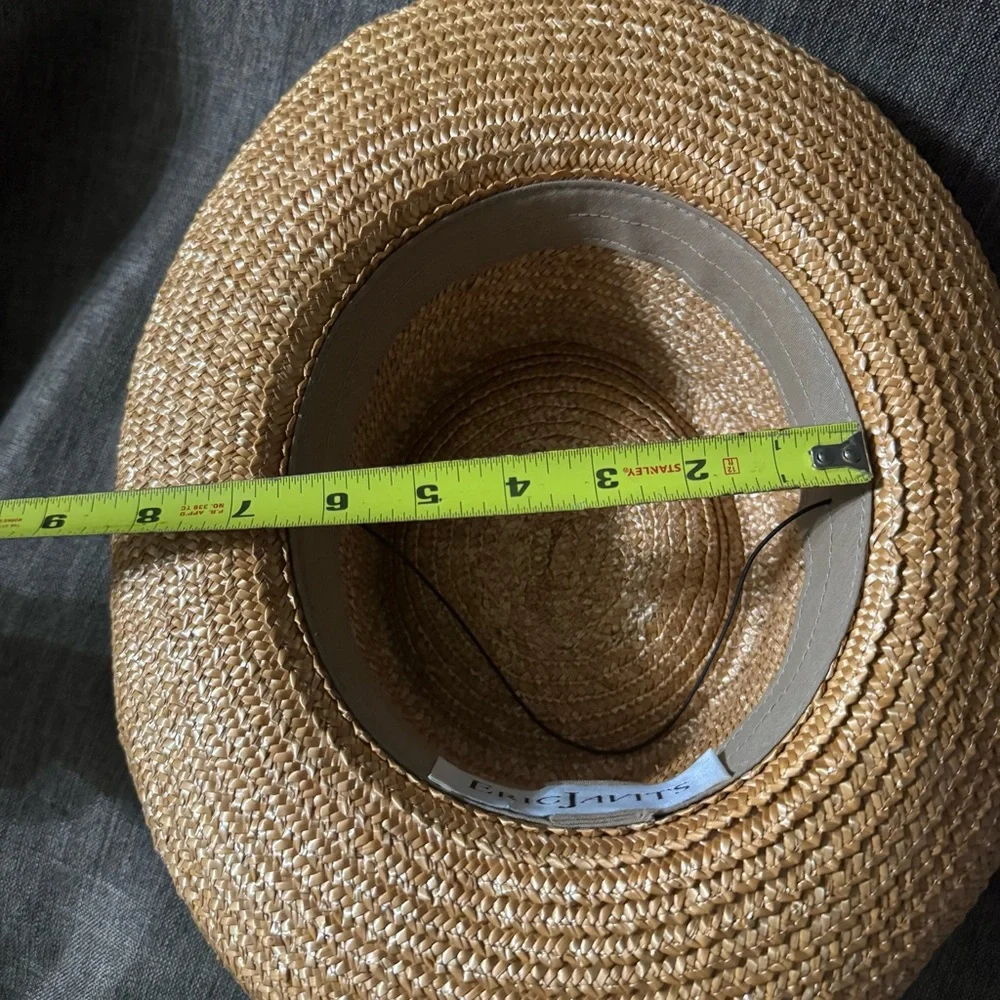 Eric Javits Natural Straw Hat with Olive Beaded Band - Picture 13 of 14